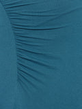 Slash Neck Dress | Blue