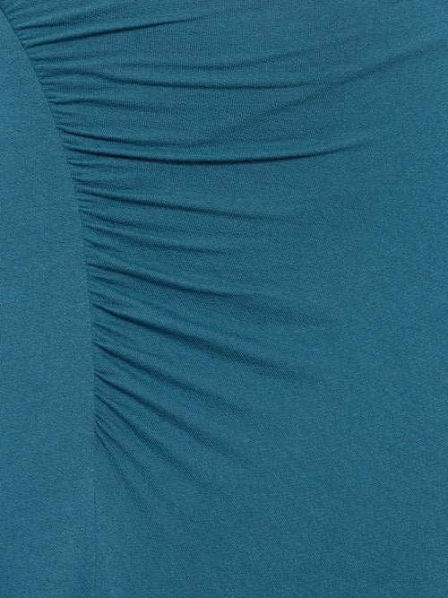 Slash Neck Dress | Blue