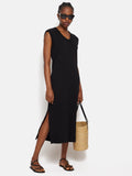 Column T Shirt Dress | Black