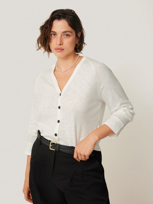 Cotton Luxe Cardigan | Ivory