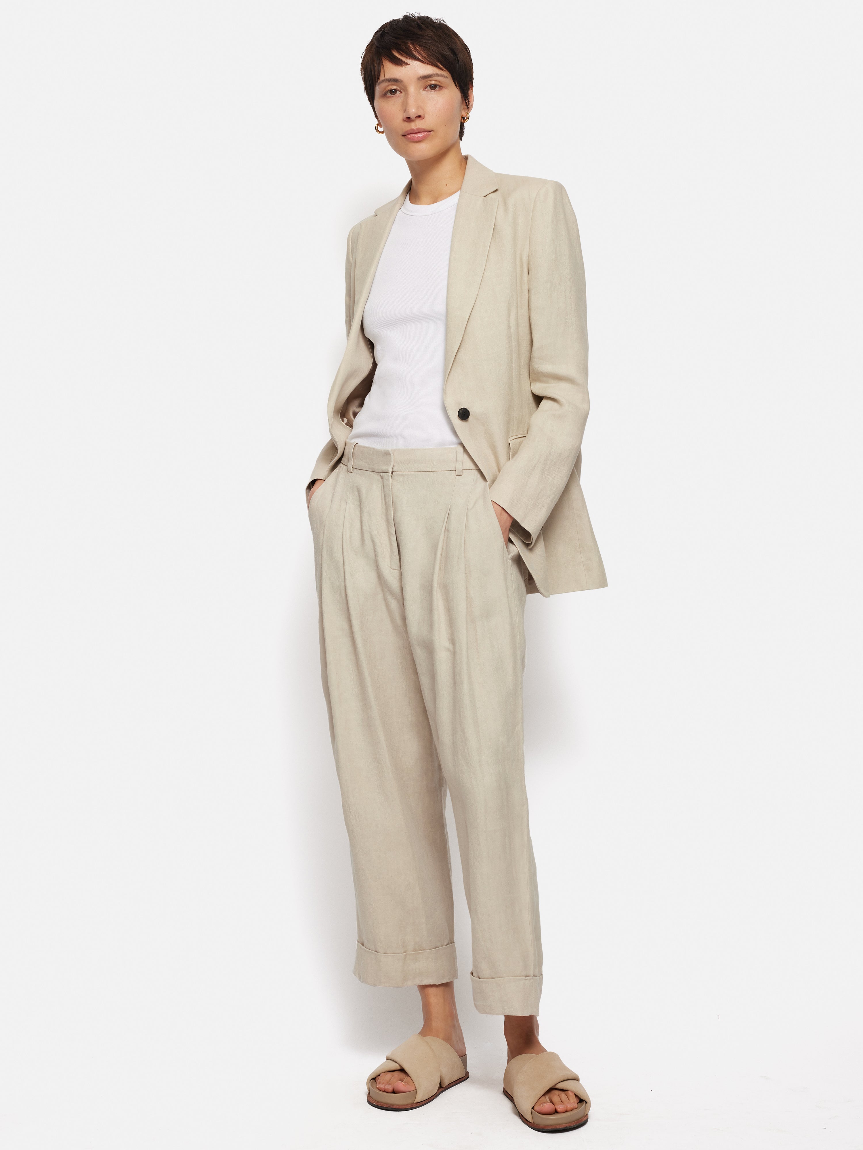 Italian Linen Knox Blazer | Stone – Jigsaw