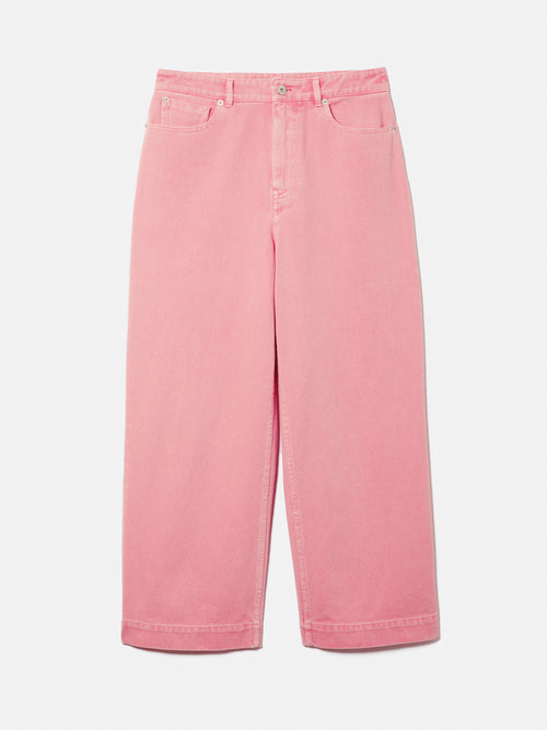 Tyne Wide Leg Cropped Jean | Pink