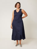 Asymmetric Textured Dress | Navy