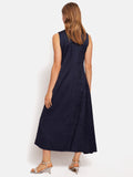 Asymmetric Textured Dress | Navy