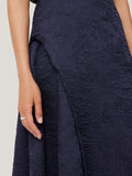 Asymmetric Textured Skirt | Navy