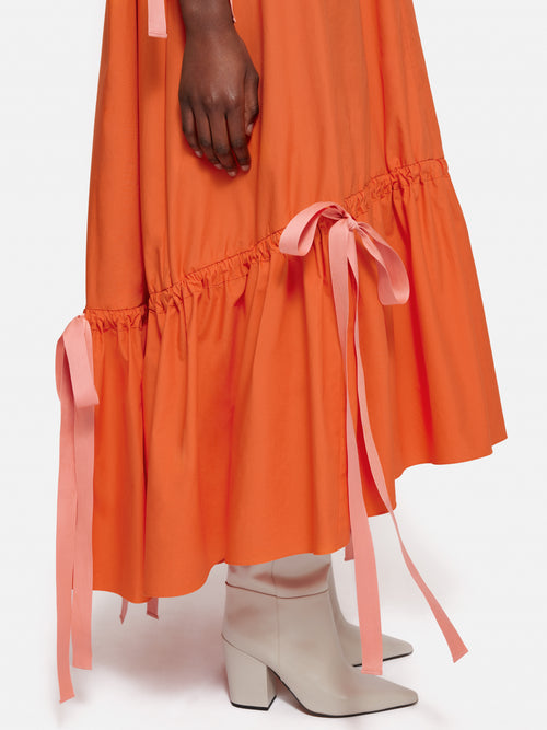 Roksanda Cotton V Neck Dress | Orange