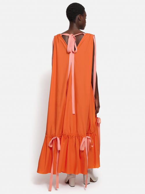 Roksanda Cotton V Neck Dress | Orange