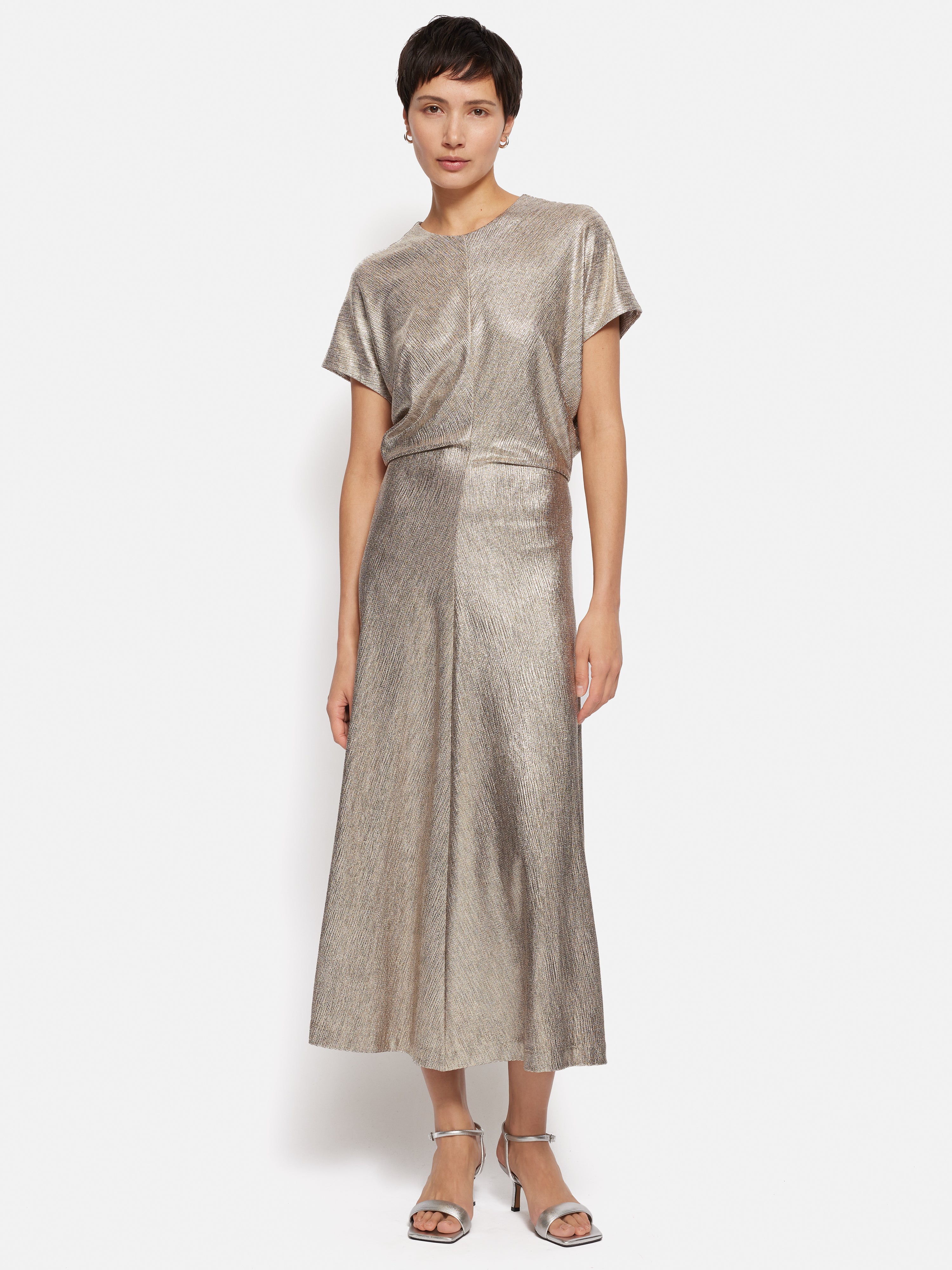 Metallic Maxi Dress | Gold – Jigsaw