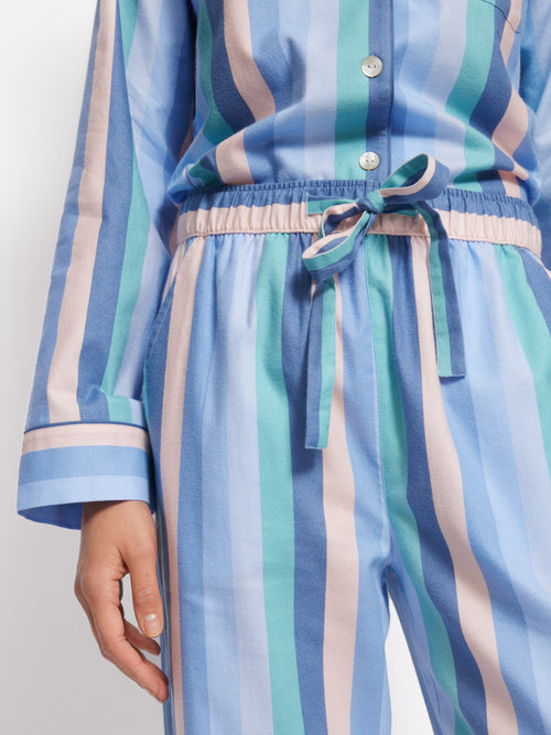 Mixed Stripe Brushed Twill Pyjama | Multi