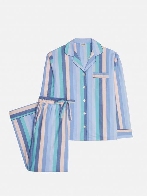 Mixed Stripe Brushed Twill Pyjama | Multi