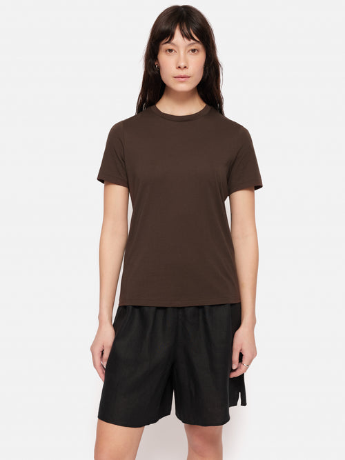 Supima Cotton Crew Neck Tee | Brown