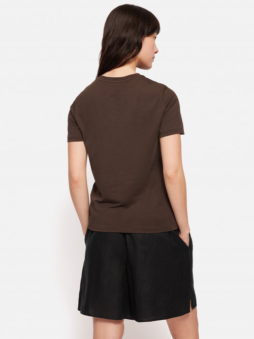 Supima Cotton Crew Neck Tee | Brown