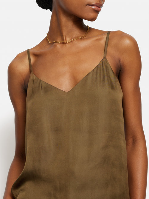 Recycled Satin Cami | Khaki