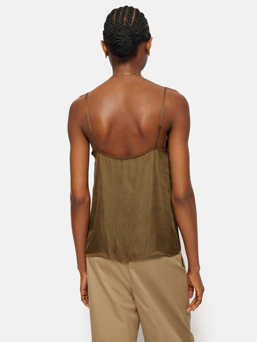 Recycled Satin Cami | Khaki