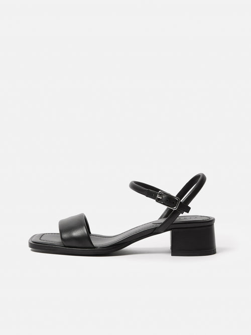 Adel Leather Heeled Sandal | Black – Jigsaw