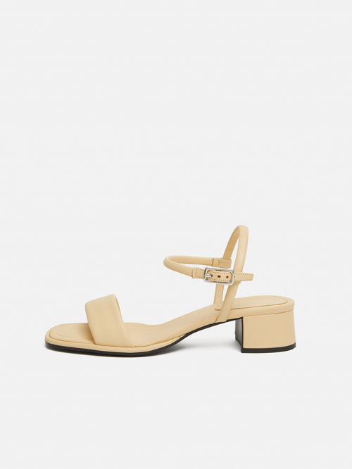 Adel Leather Heeled Sandal | Cream