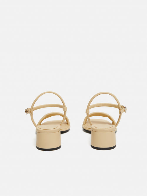 Adel Leather Heeled Sandal | Cream