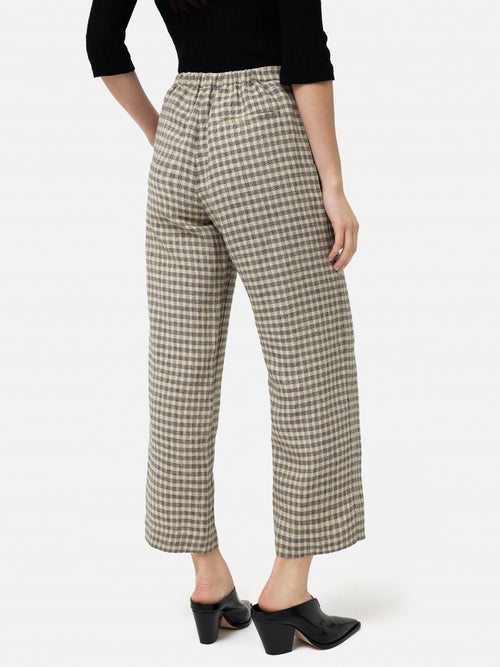 Linen Check Palazzo Trouser | Beige – Jigsaw