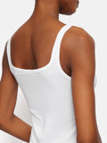 Square Neck Layering Tank | White