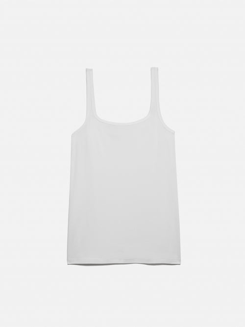 Square Neck Layering Tank | White