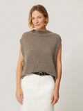 Cloud Cashmere Cap Sleeve Top | Taupe