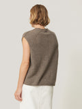 Cloud Cashmere Cap Sleeve Top | Taupe