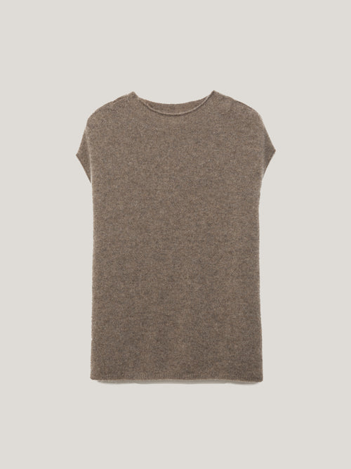 Cloud Cashmere Cap Sleeve Top | Taupe