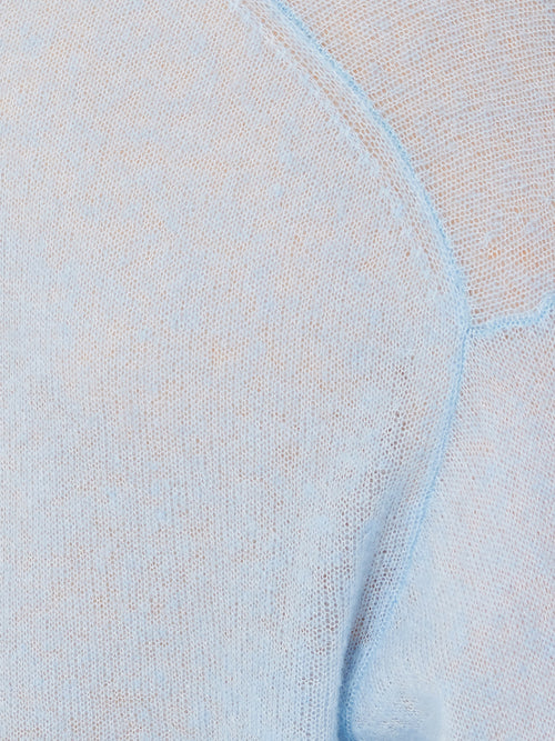 Soft Gauzy Knit T-shirt | Light Blue