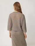 Soft Gauzy Knit T-shirt | Taupe