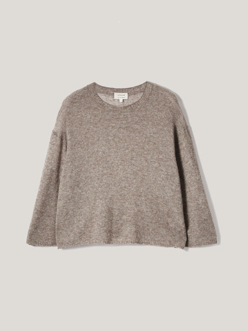 Soft Gauzy Knit T-shirt | Taupe