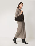 Soft Gauzy Knit Skirt | Taupe