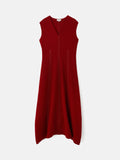 Sleeveless Stitched Dress | Red