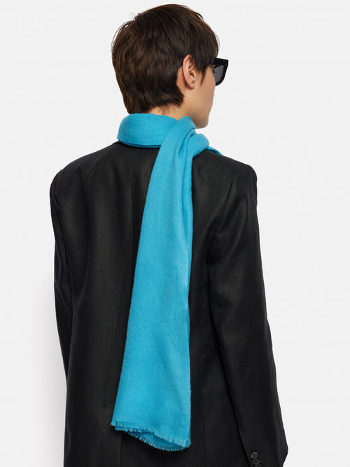 Wool Silk Pashmina | Blue