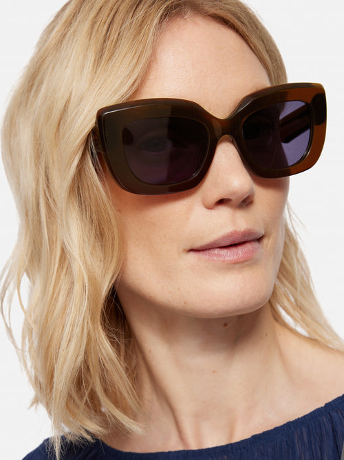 Woodley Square Cats Eye Sunglasses | Brown