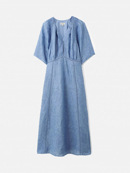 Textured Jacquard Dress | Blue