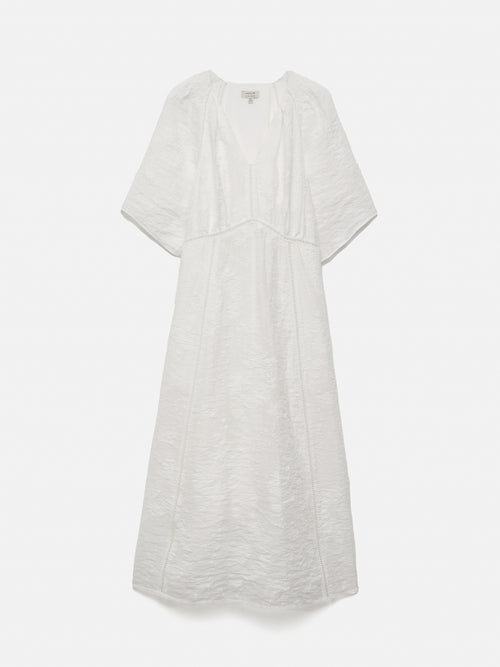 Textured Jacquard Dress | White