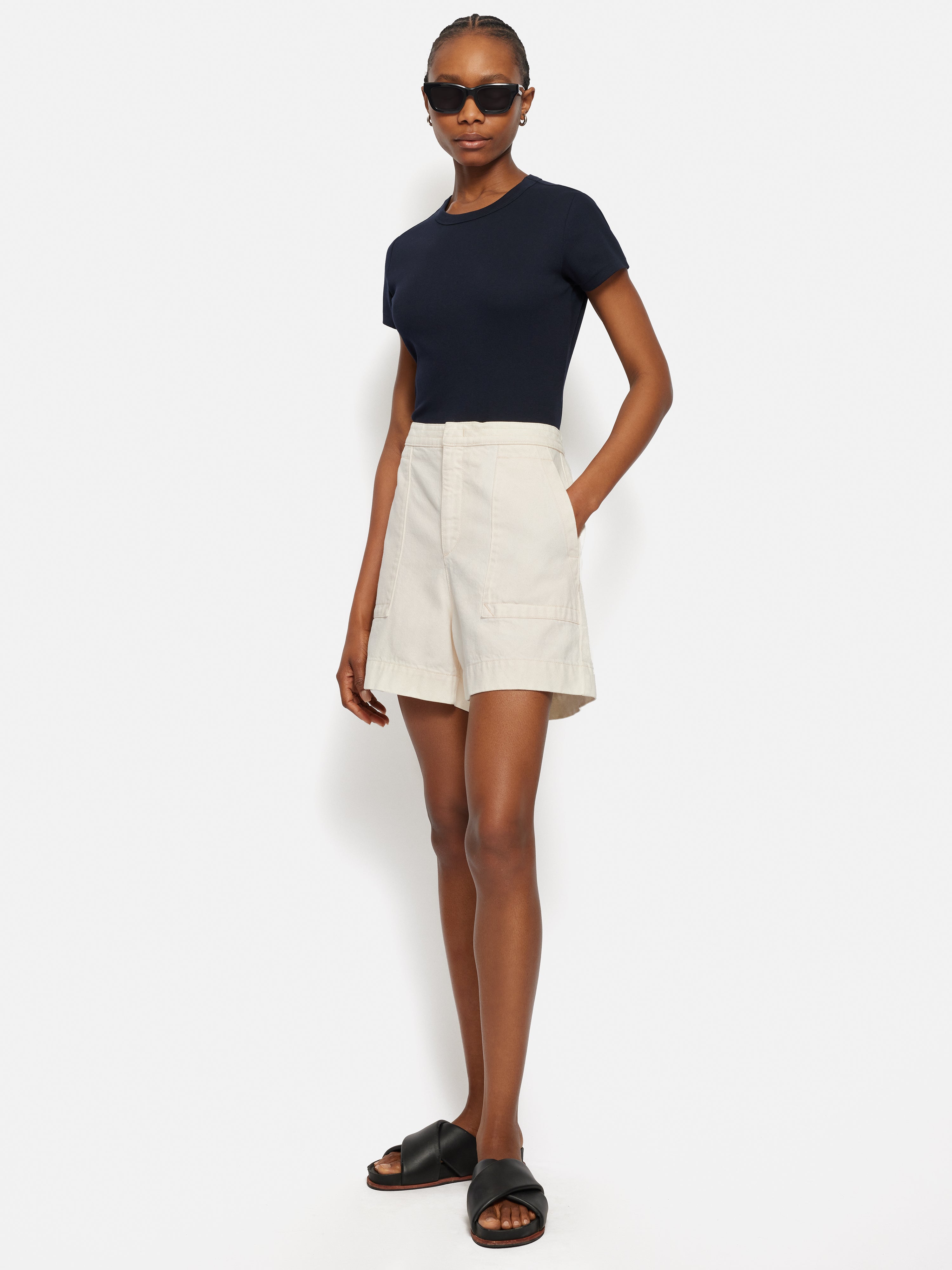 Denim Patch Pocket Shorts | Ecru – Jigsaw