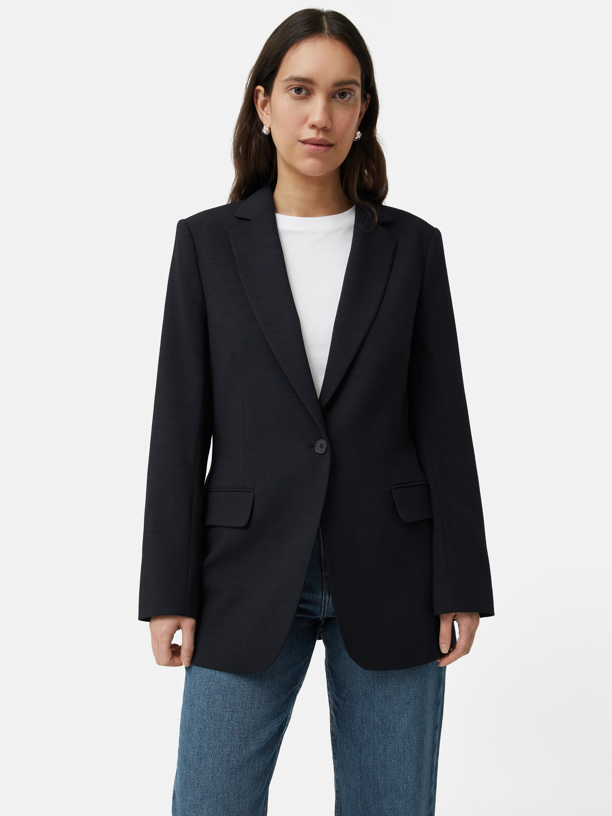 Crosshatch Knox Blazer | Navy – Jigsaw