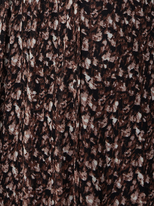 Abstract Leopard Midi Dress | Brown