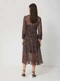 Abstract Leopard Midi Dress | Brown