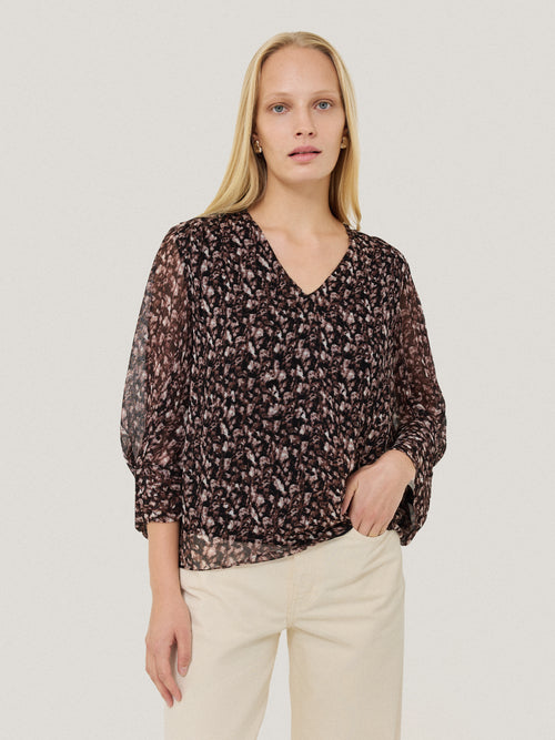 Abstract Leopard Top | Brown