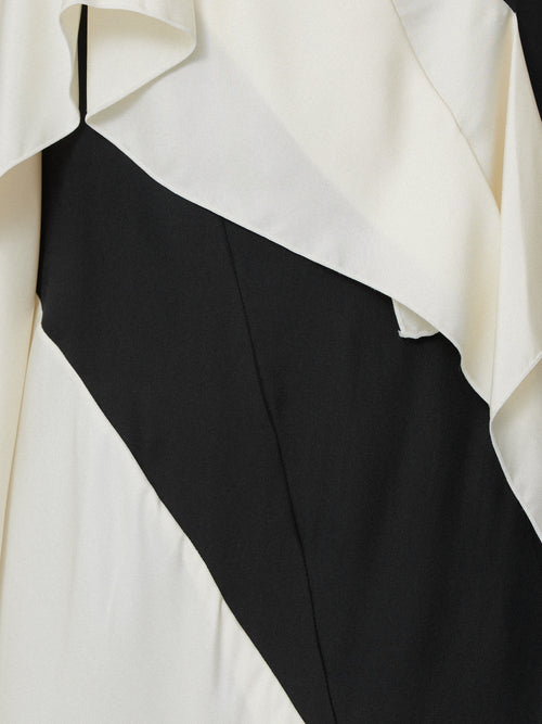 Sculptural Silk Twill Dress | Monochrome