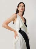 Sculptural Silk Twill Dress | Monochrome