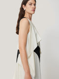 Sculptural Silk Twill Dress | Monochrome