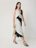 Sculptural Silk Twill Dress | Monochrome