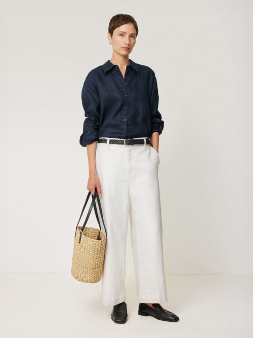 Hampstead Wide Leg Jean | White