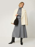 Wool Double Faced Short Coat | Ivory