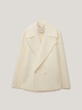 Wool Double Faced Short Coat | Ivory