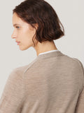 Merino Double Front Cardigan | Stone