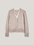 Merino Double Front Cardigan | Stone